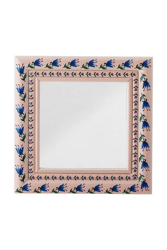 Bloomingville lustro ścienne Badia 30 x 30 x 2,5 cm różowy 82065009