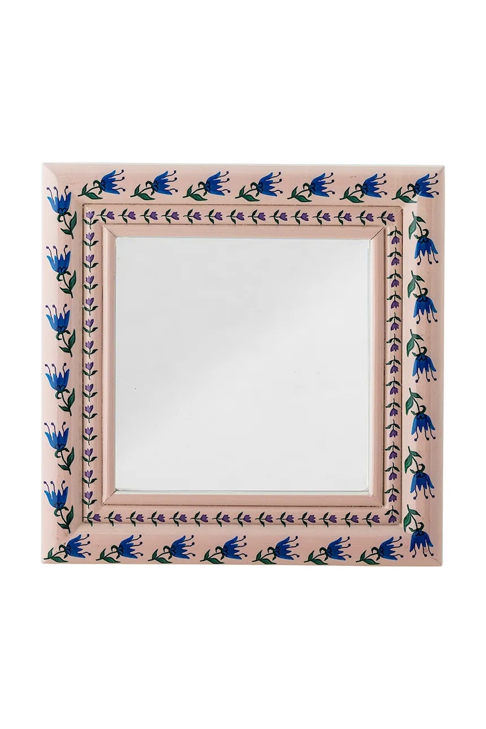 Bloomingville lustro ścienne Badia 30 x 30 x 2,5 cm różowy 82065009