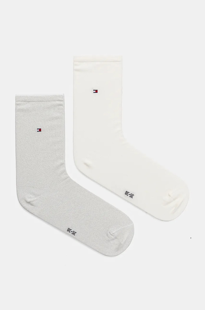 Κάλτσες Tommy Hilfiger ψηλές κάλτσες λευκό 371221