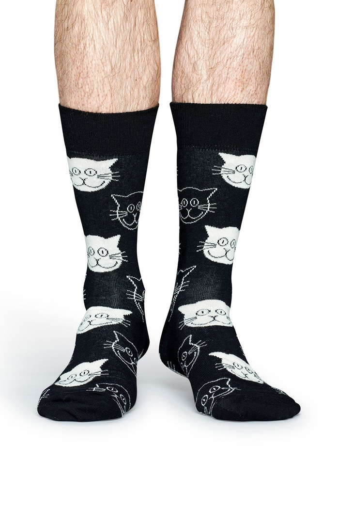 Happy Socks - Ponožky Cat MJA01.9000.D čierna AA00
