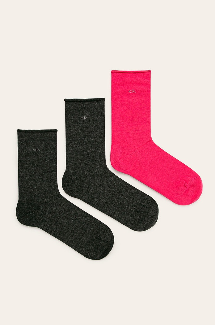 Calvin Klein - Skarpetki (3-pack) skarpetki długie różowy 100001768.NOS