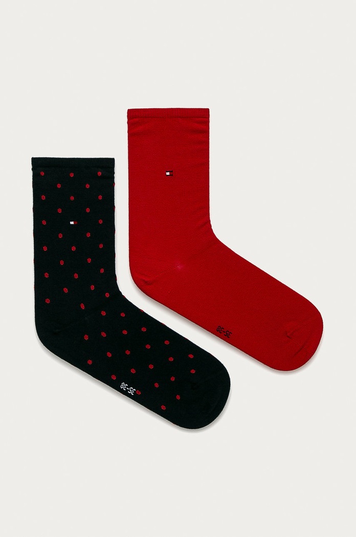 Tommy Hilfiger čarape za žene 2-pack visoke čarape crvena 100001493