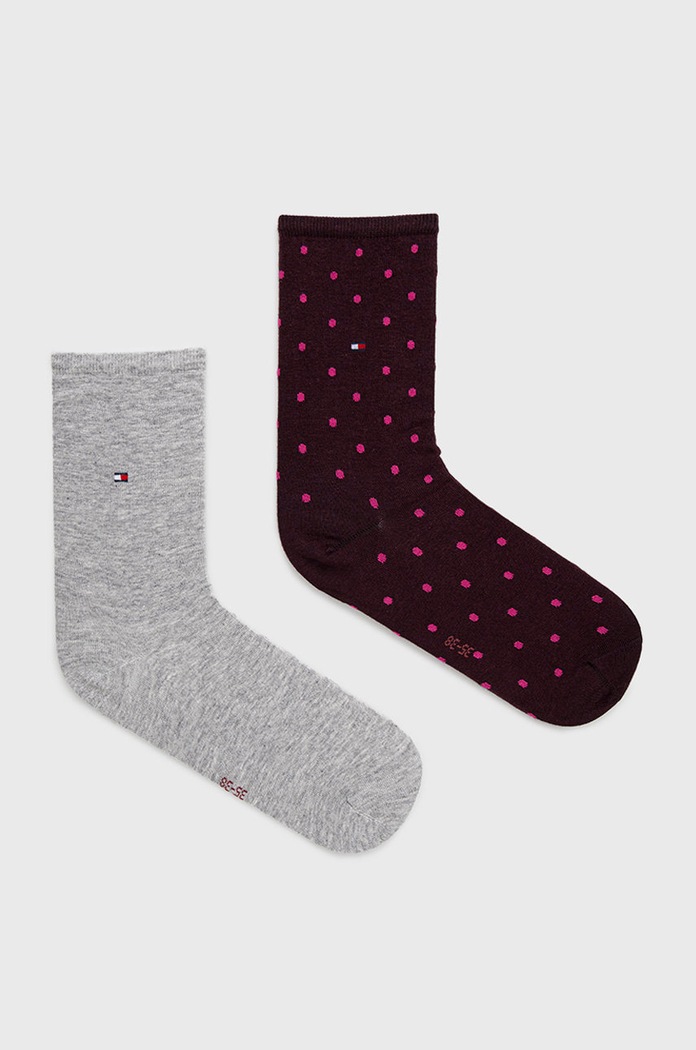 Tommy Hilfiger skarpety damskie 2-pack skarpetki długie fioletowy 100001493
