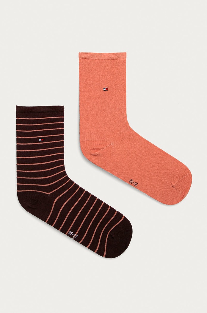 Tommy Hilfiger skarpety damskie 2-pack skarpetki długie pomarańczowy 100001494