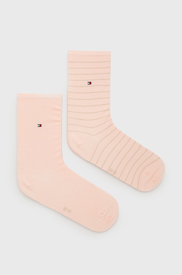Tommy Hilfiger skarpety damskie 2-pack skarpetki długie różowy 100001494