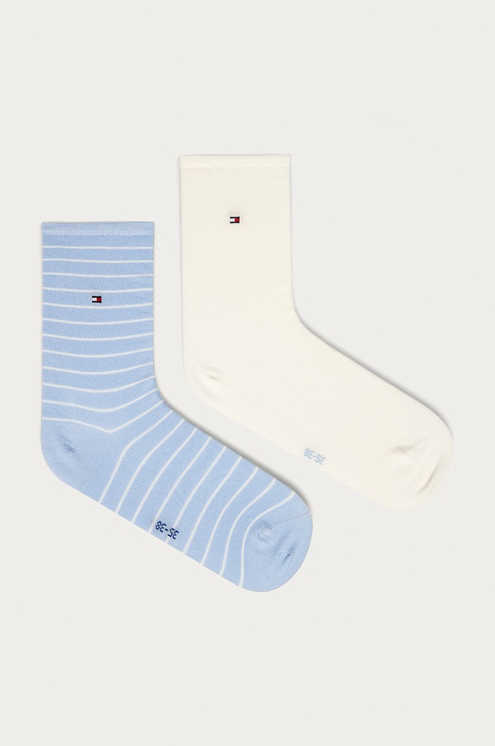 Tommy Hilfiger čarape za žene 2-pack bez uzorka plava 100001494