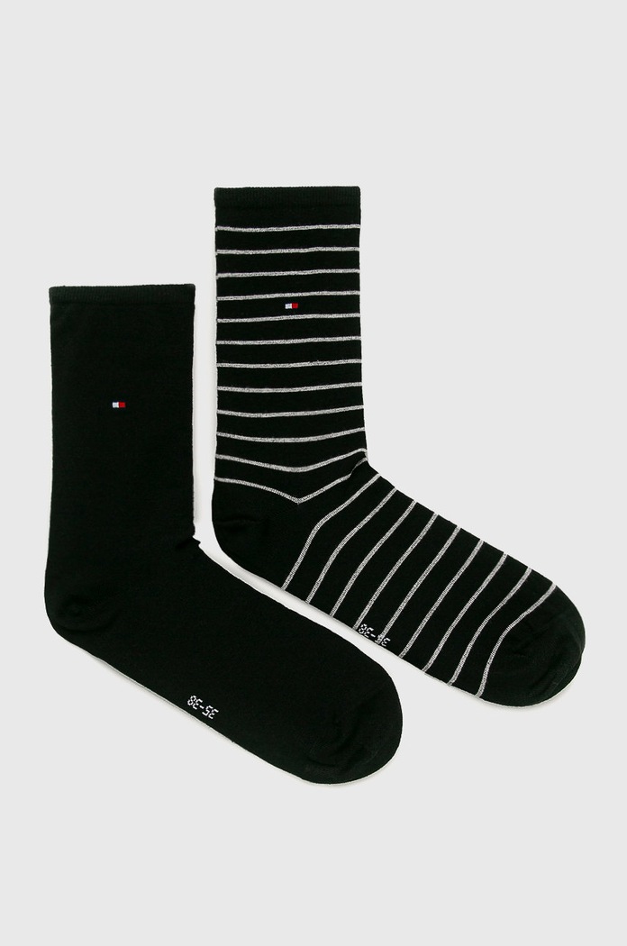 Tommy Hilfiger ponožky dámské 2-pack dlouhé ponožky černá 100001494