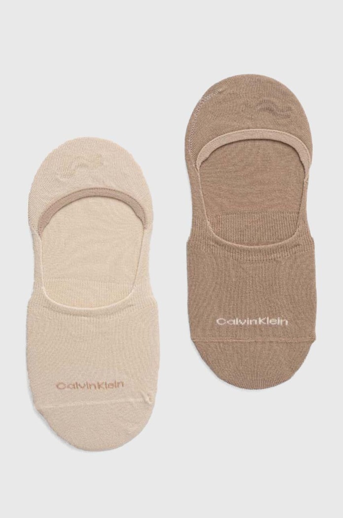 Calvin Klein skarpetki 2-pack skarpetki krótkie beżowy 701218771.NOS