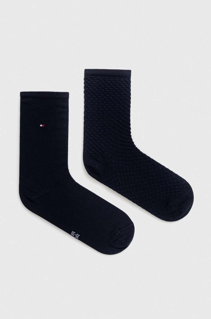 Ponožky Tommy Hilfiger 2-pack dlouhé ponožky námořnická modř 701227563.NOS