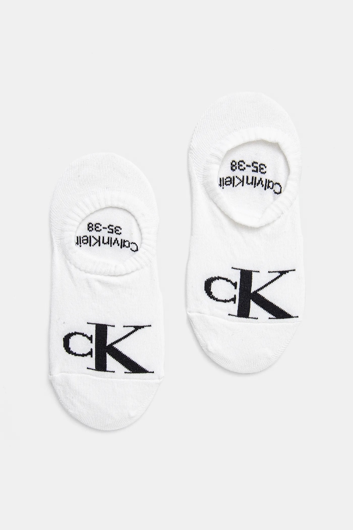 Calvin Klein Jeans șosete pentru femei cu bumbac pachet de 2 sosete scurte alb 701228817.NOS
