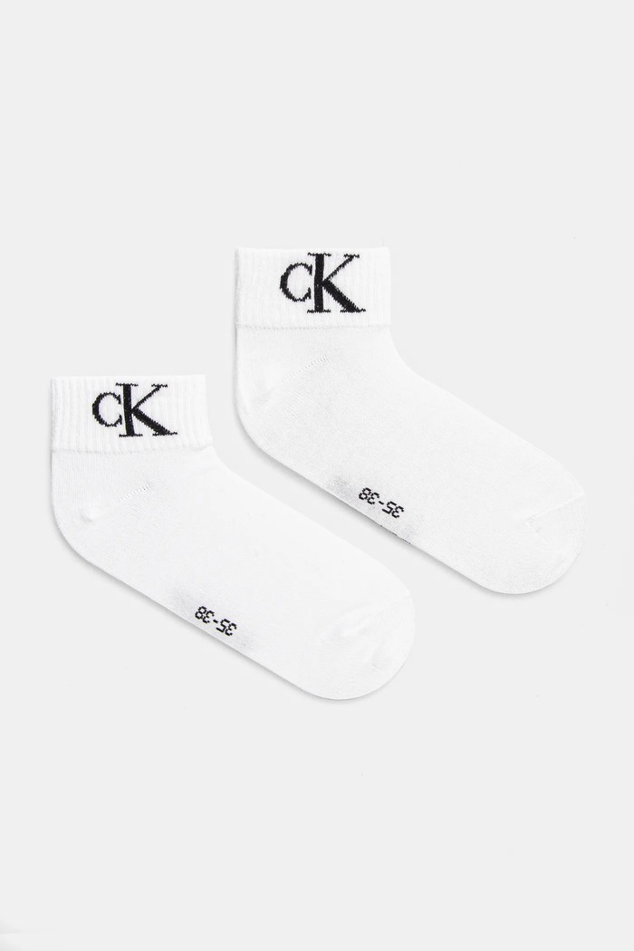 Calvin Klein Jeans női zokni pamuttal 2-es csomag rövid zokni fehér 701228813.NOS