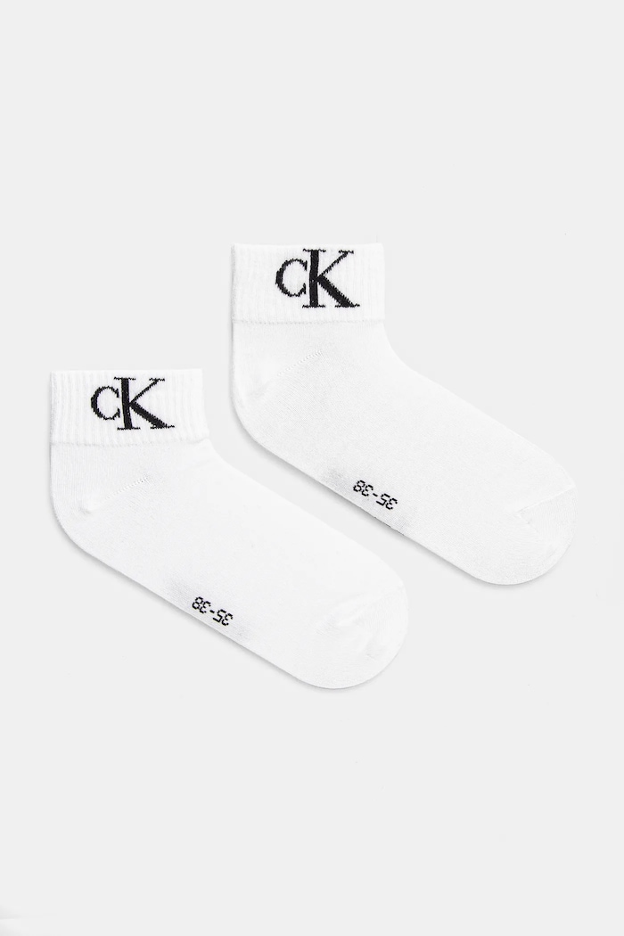 Calvin Klein Jeans női zokni pamuttal 2-es csomag rövid zokni fehér 701228813.NOS