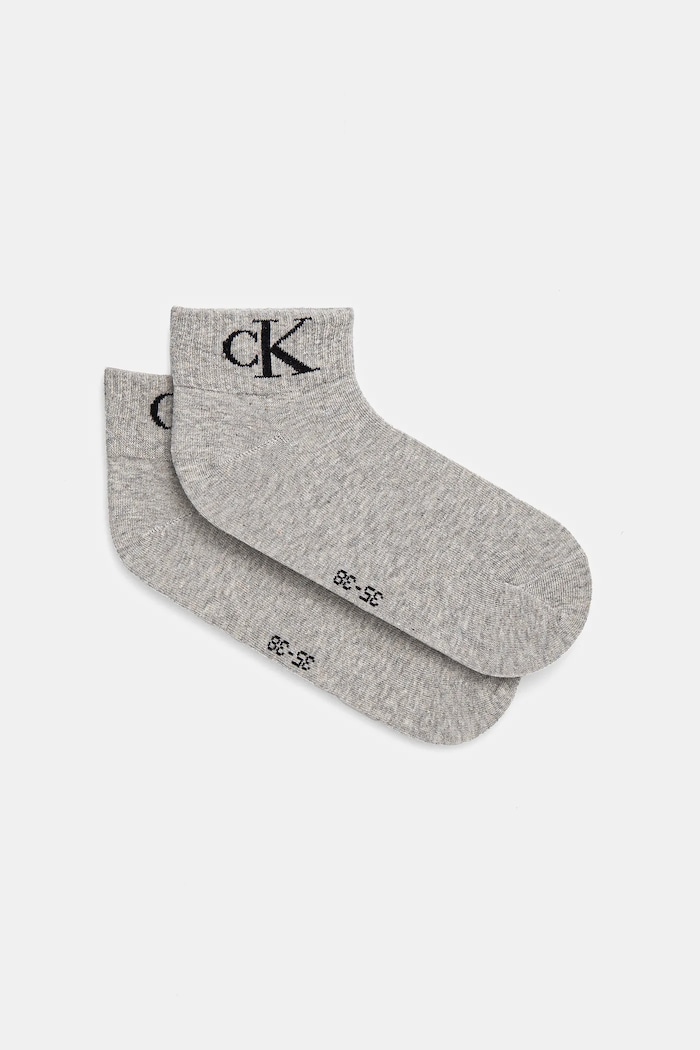 Calvin Klein Jeans șosete pentru femei cu bumbac pachet de 2 sosete scurte gri 701228813.NOS