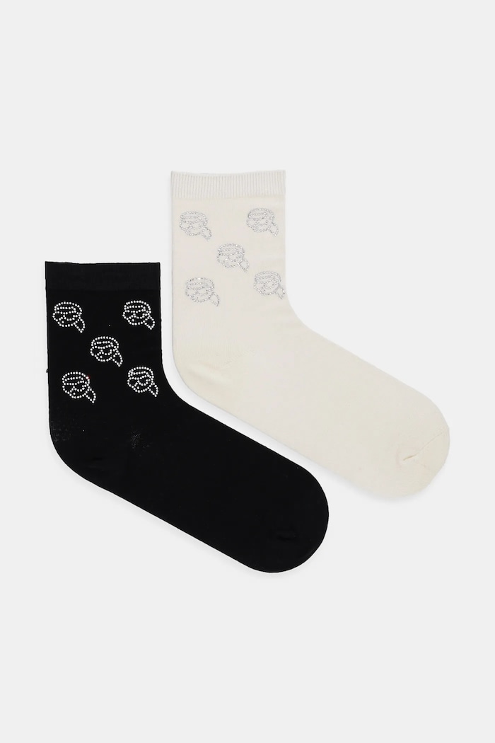 Nogavice Karl Lagerfeld 2-pack Visoke nogavice črna A1W47103