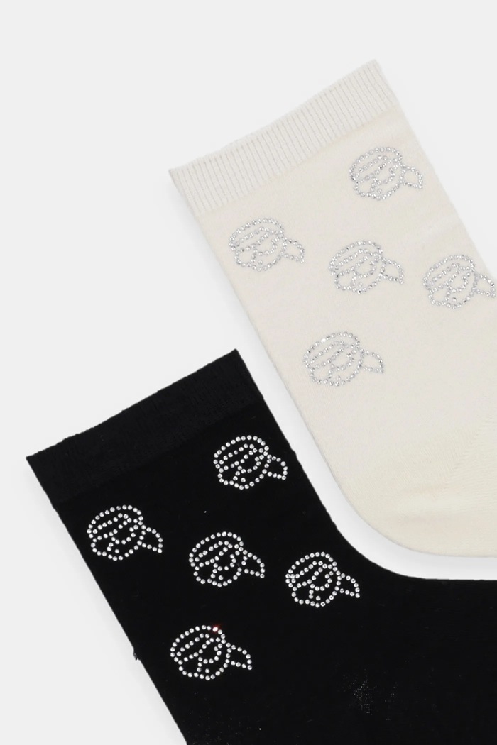 Nogavice Karl Lagerfeld 2-pack A1W47103 črna AA00