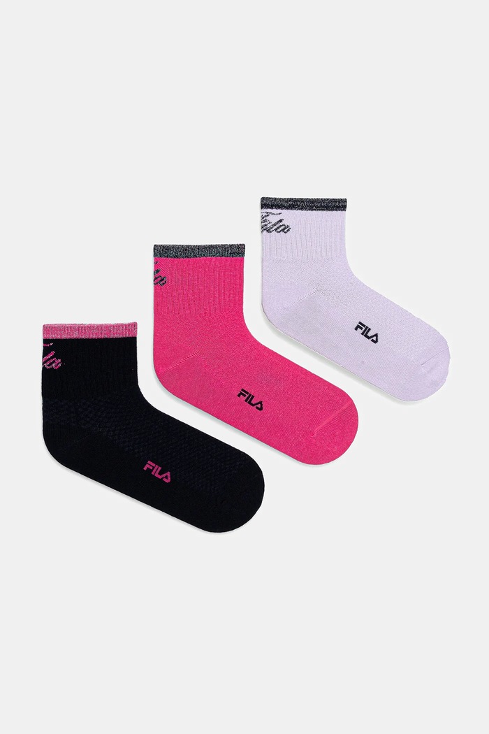 Ponožky Fila 3-pack dlouhé ponožky růžová F6788