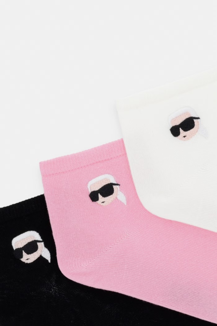 Karl Lagerfeld ponožky dámské K/IKON 3-pack A4W47036 růžová AW25