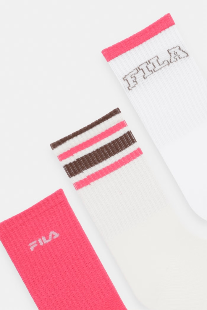Fila nogavice ženske z bombažem paket 3 kosov F5801 roza SS26