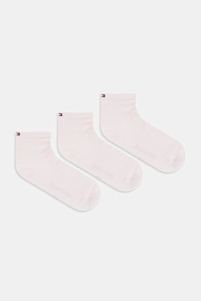 Tommy Hilfiger κάλτσες γυναικείες με βαμβάκι 2-pack λεπτό μοτίβο ροζ 373001001