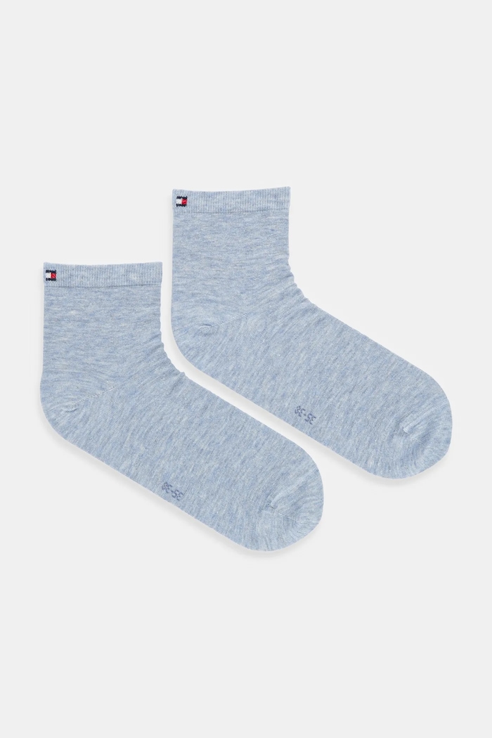 Tommy Hilfiger skarpety damskie z bawełną 2-pack drobny wzór niebieski 373001001