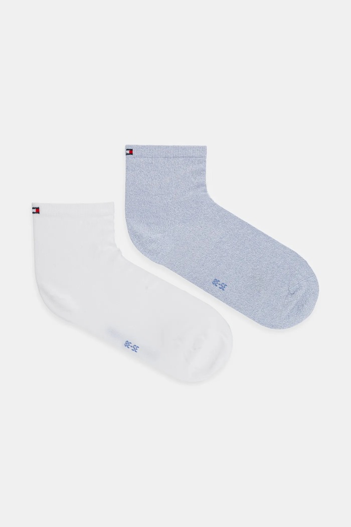 Tommy Hilfiger Κάλτσες γυναικείες με βαμβάκι 2-pack μπλε 373001001