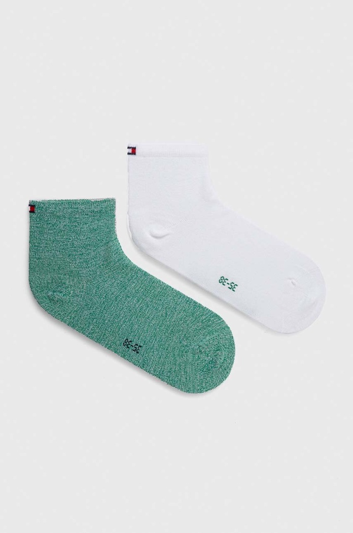 Tommy Hilfiger skarpety damskie z bawełną 2-pack zielony 373001001