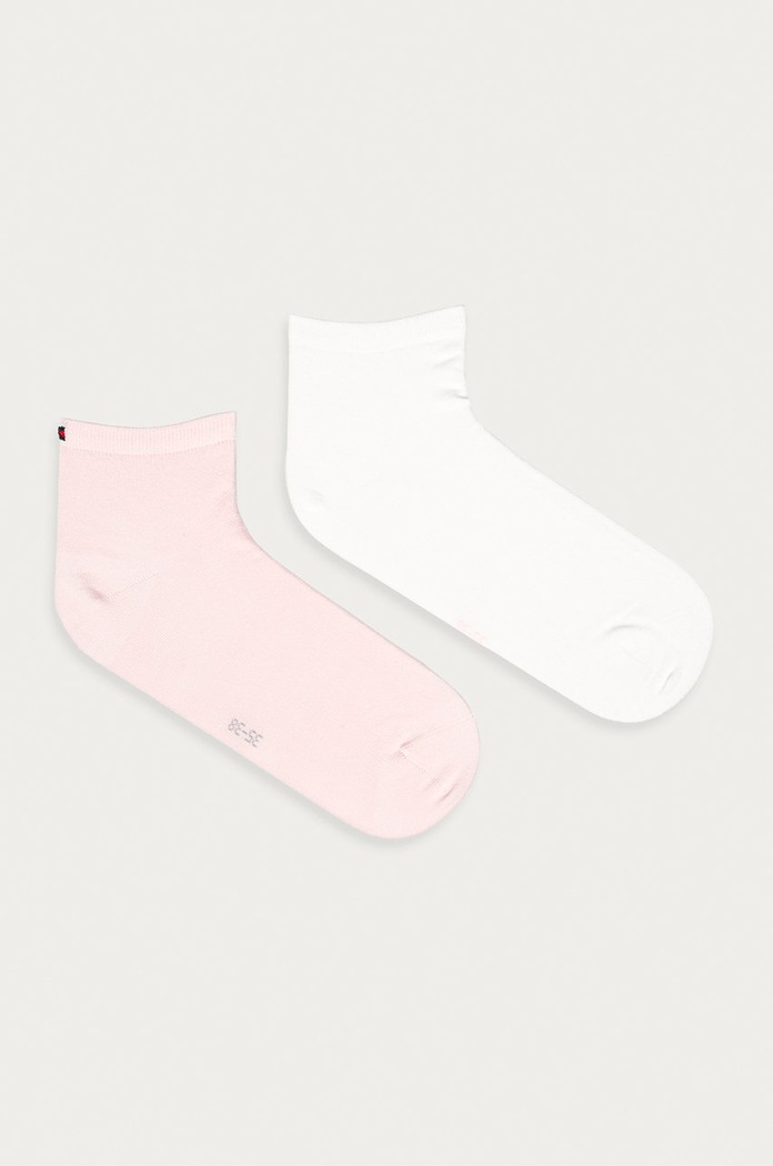 Tommy Hilfiger șosete pentru femei cu bumbac pachet de 2 sosete scurte roz 373001001