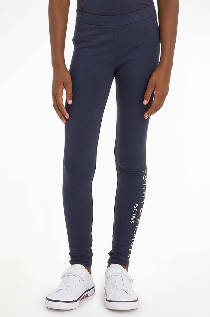 Tommy Hilfiger legginsy dziecięce z elastanem niebieski KG0KG06586.9BYY