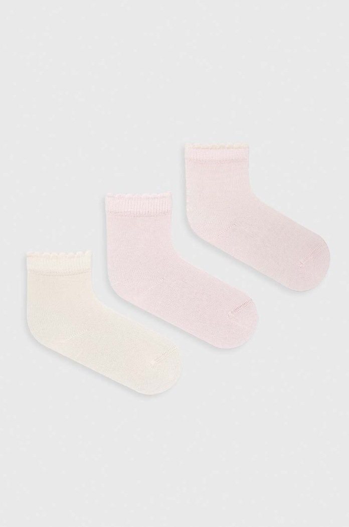 Čarapice za bebe United Colors of Benetton 3-pack bez uzorka roza 6AO3F21AU.G.W.CONTINUAT
