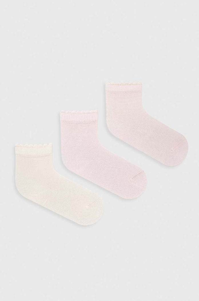Čarapice za bebe United Colors of Benetton 3-pack bez uzorka roza 6AO3F21AU.G.W.CONTINUAT