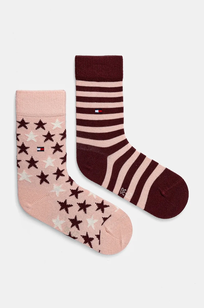 Dětské ponožky Tommy Hilfiger 2-pack dlouhé ponožky růžová 100000816.G.9BYH