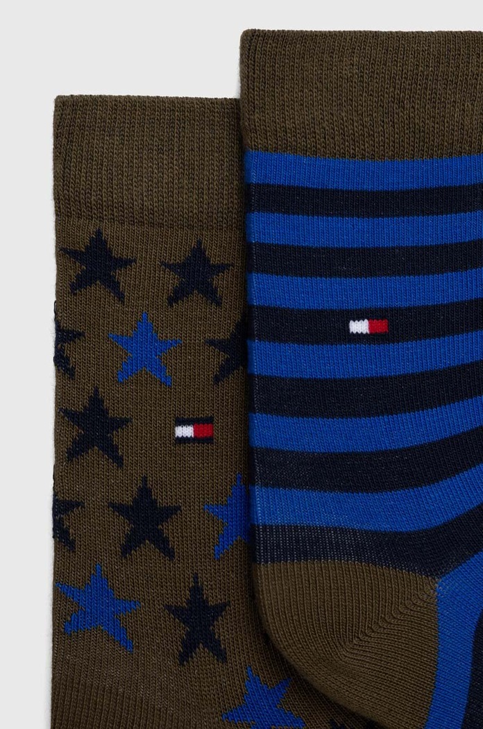 Detské ponožky Tommy Hilfiger 2-pak 100000816 zelená AA00