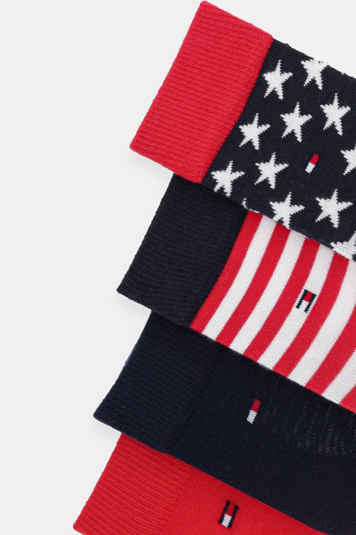 Detské ponožky Tommy Hilfiger 4-pak 701232850.9BYA červená AA00