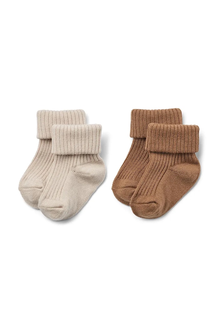 Dětské ponožky s přídavkem vlny Wheat 2-pack hnědá 1924k.588