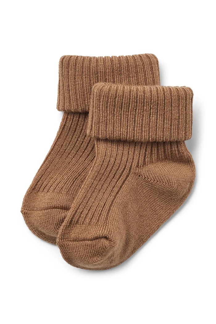 Dětské ponožky s přídavkem vlny Wheat 2-pack 1924k.588 hnědá AA00
