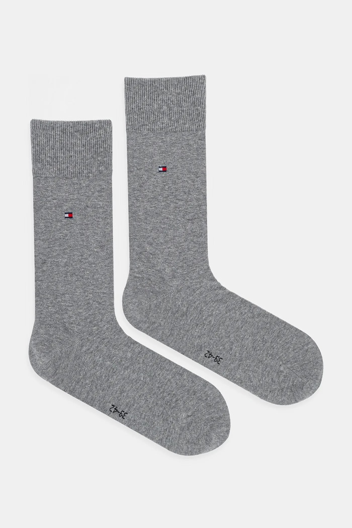 Κάλτσες Tommy Hilfiger 2-pack ψηλές κάλτσες γκρί 371111