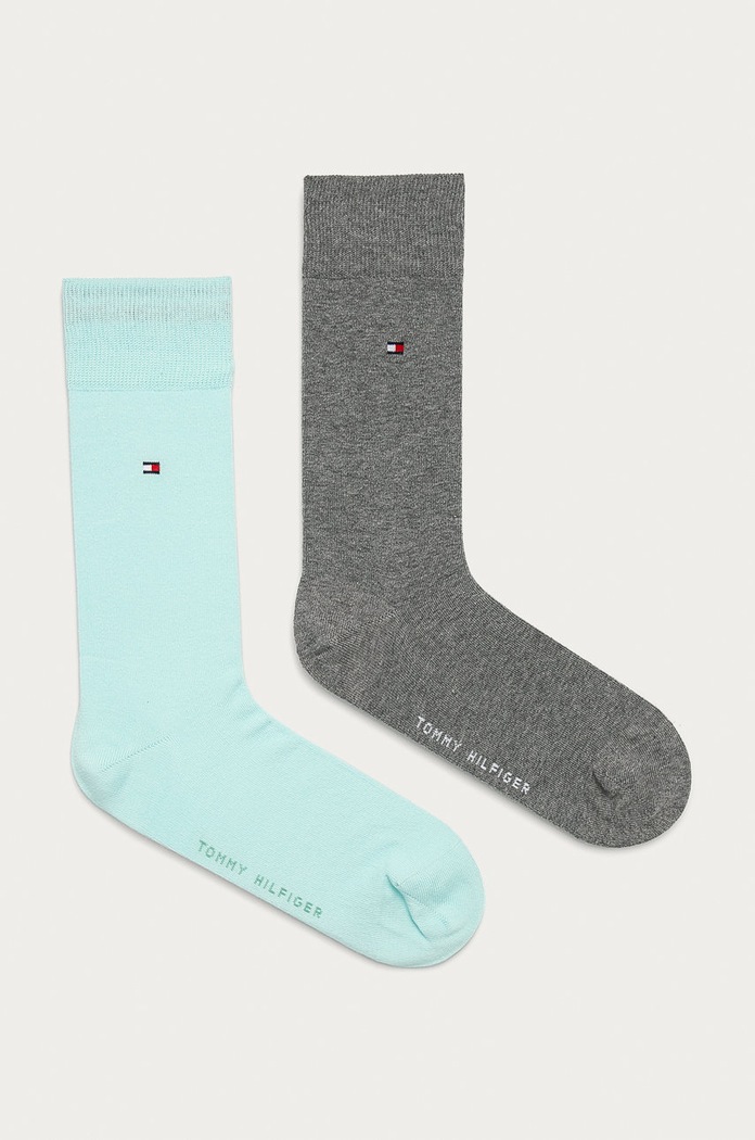 Ponožky Tommy Hilfiger 2-pak dlhé ponožky tyrkysová 371111