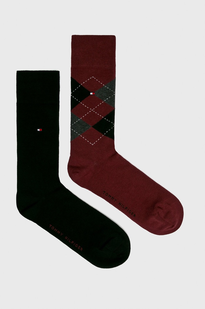 Tommy Hilfiger - Skarpety (2-pack) skarpetki długie bordowy 391156