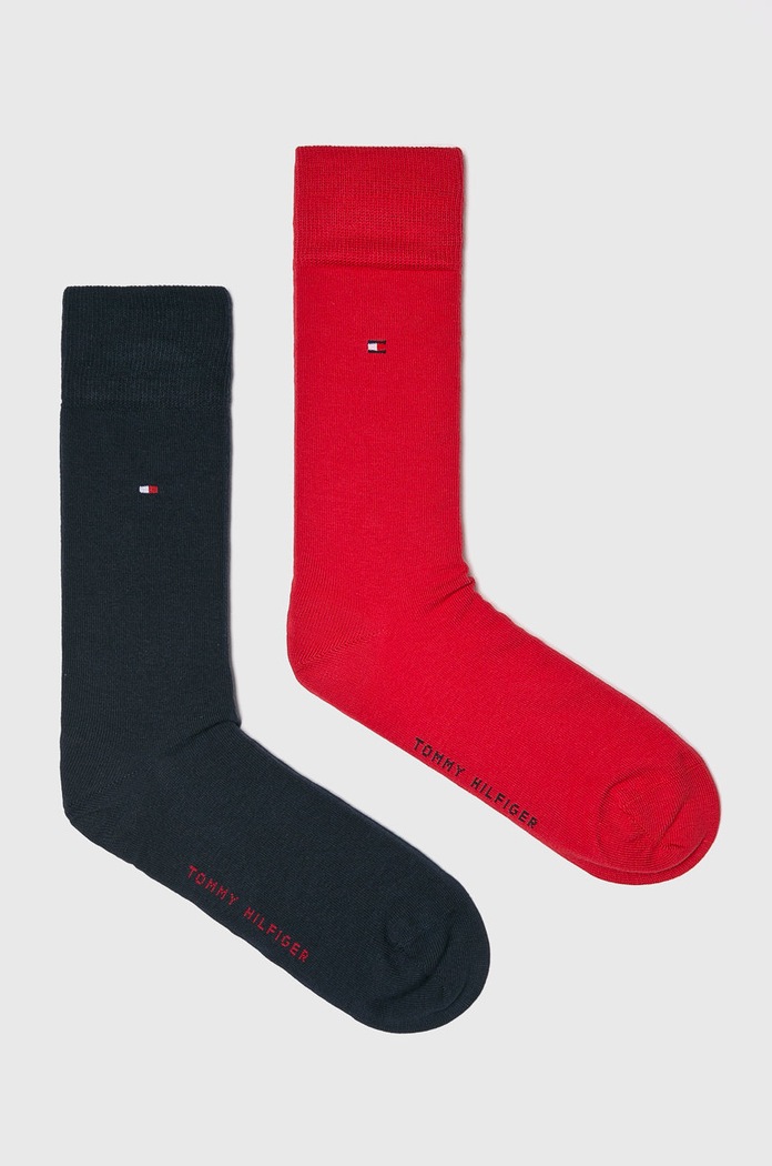 Nogavice Tommy Hilfiger 2-pack Vzorčasti mornarsko modra 371111.