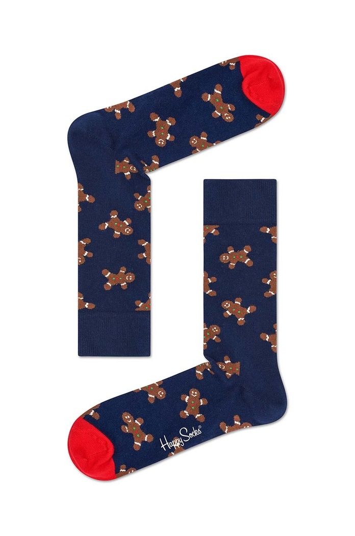 Ponožky Happy Socks Holiday Singles Gingerbread dlouhé ponožky námořnická modř GIN01.6000.M