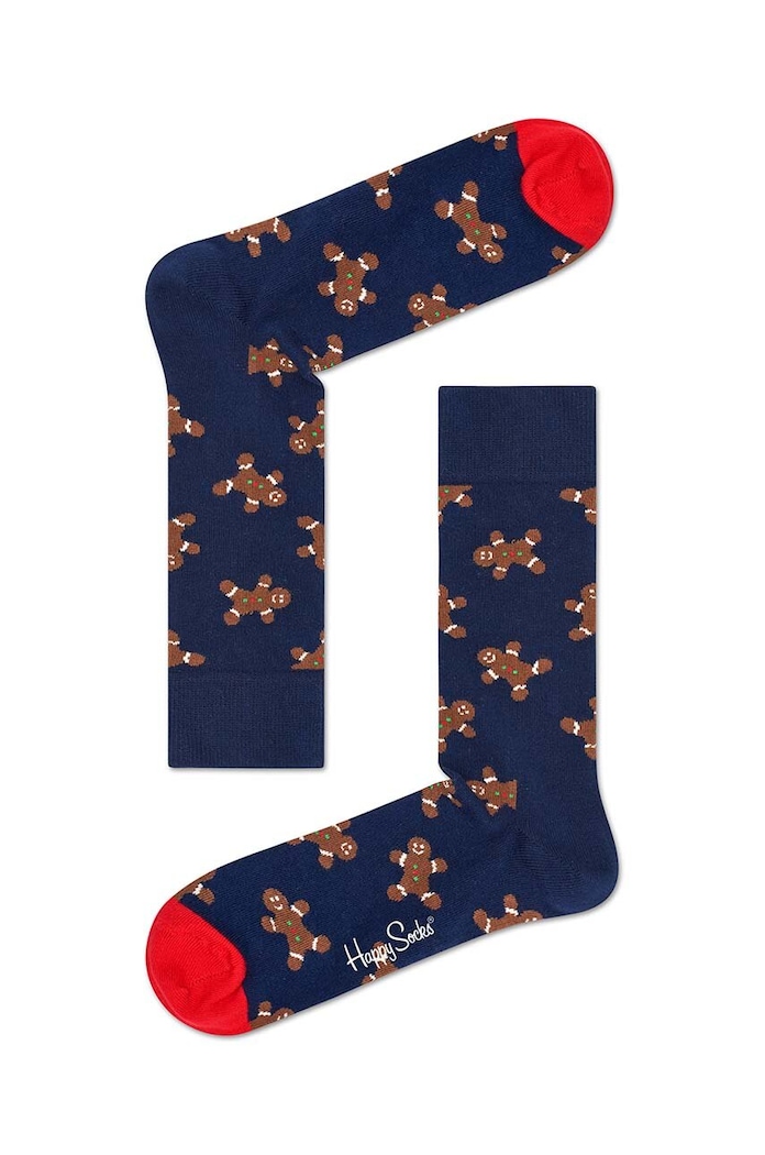 Ponožky Happy Socks Holiday Singles Gingerbread dlouhé ponožky námořnická modř GIN01.6000.M