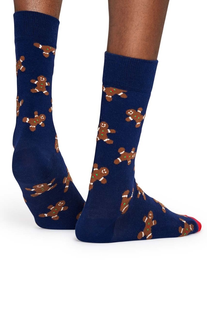 Ponožky Happy Socks Holiday Singles Gingerbread námořnická modř GIN01.6000.M
