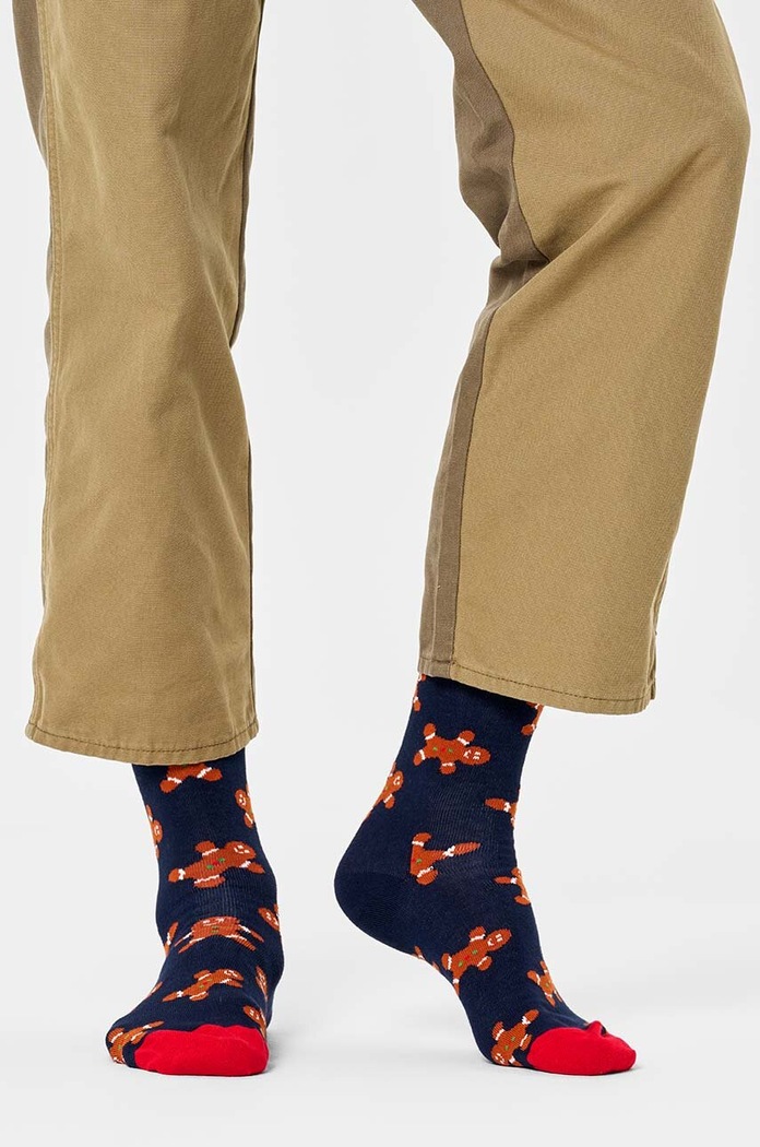 Ponožky Happy Socks Holiday Singles Gingerbread GIN01.6000.M námořnická modř