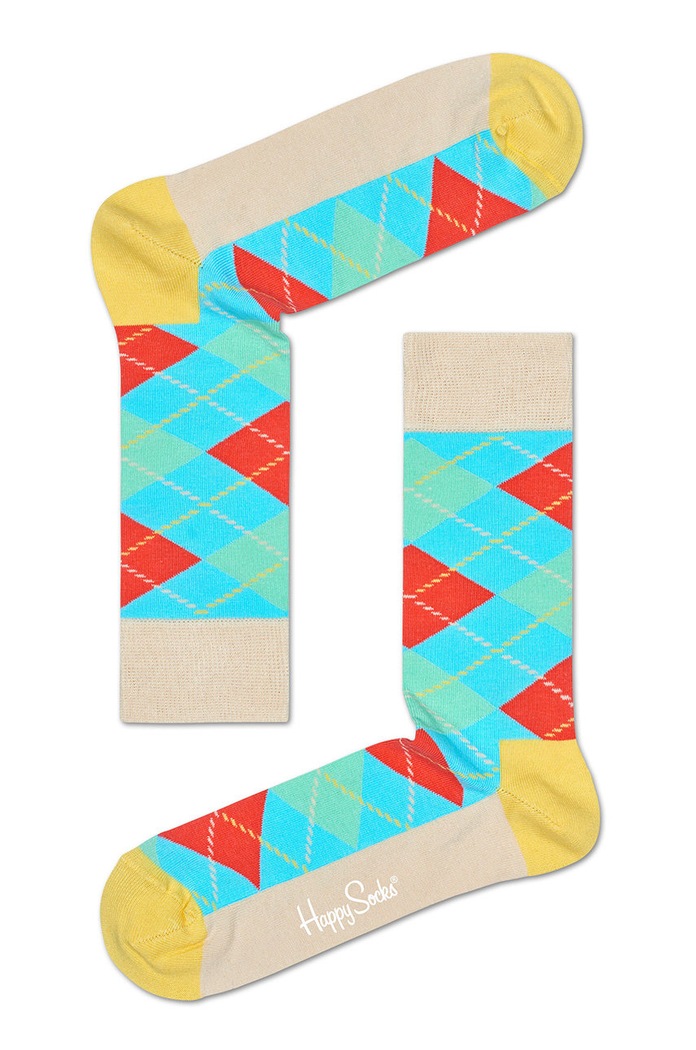 Happy Socks - Ponožky Argyle dlouhé ponožky béžová ARY01.1000.M