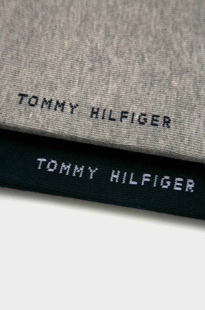 Tommy Hilfiger ponožky pánske s bavlnou 2-pak 342025001 sivá AA00