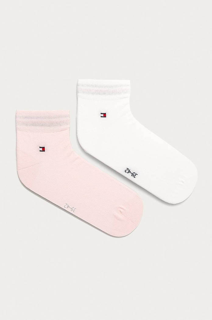 Tommy Hilfiger ponožky pánske s bavlnou 2-pak krátke ponožky ružová 342025001
