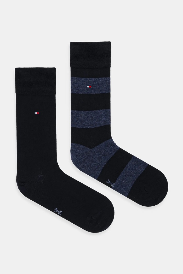 Nogavice Tommy Hilfiger (2-pack) Visoke nogavice mornarsko modra 342021001