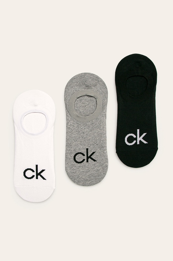Calvin Klein - Kotníkové ponožky (3-pack) krátké ponožky šedá 100001756.NOS