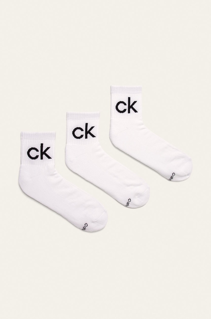 Calvin Klein - Ponožky (3-pack) krátké ponožky bílá 100001774.NOS