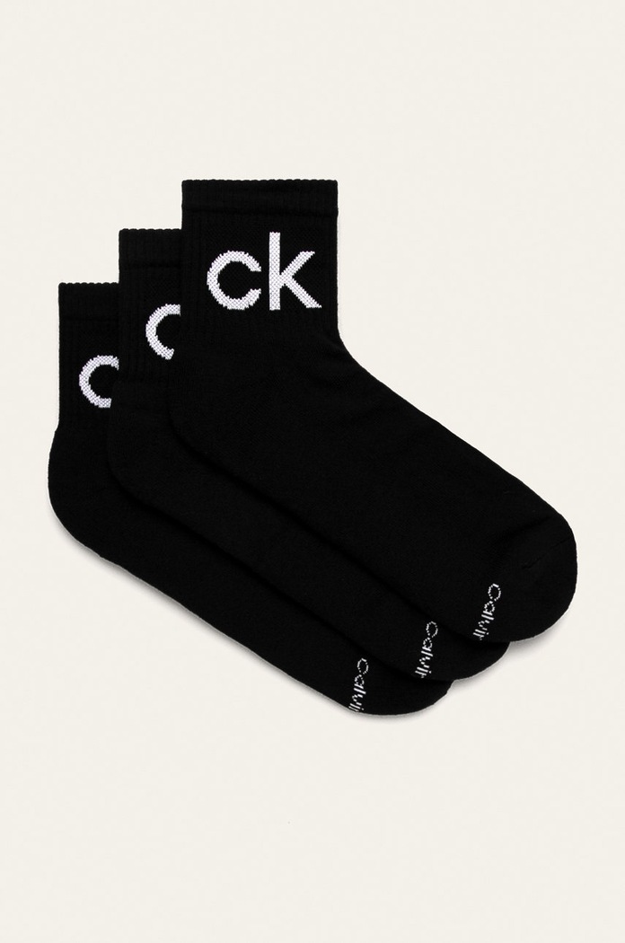 Calvin Klein - Ponožky (3-pack) krátké ponožky černá 100001774.NOS